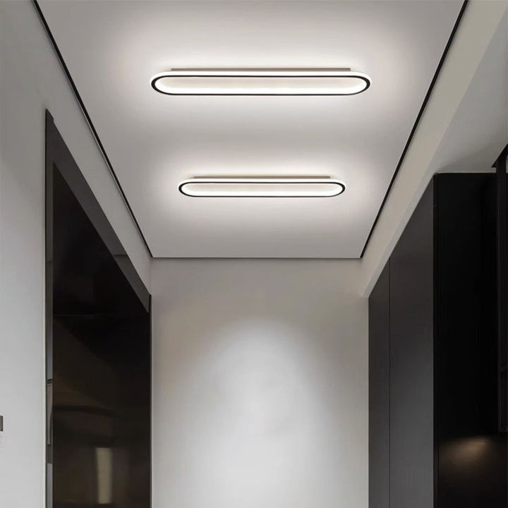 Moderne minimalistische Eisen-Silica-elliptische Streifen-LED-Deckenleuchte für den Flur 