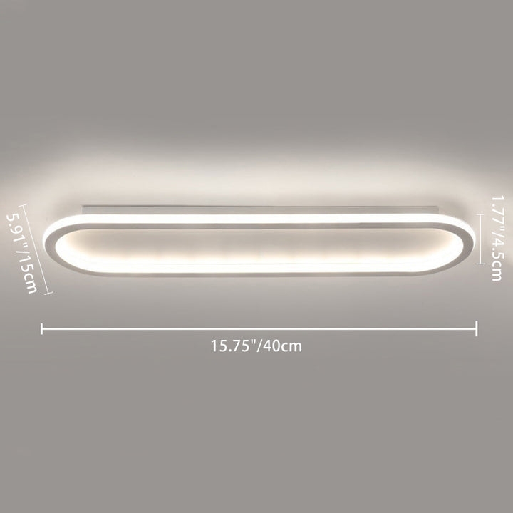Moderne minimalistische Eisen-Silica-elliptische LED-Deckenleuchte für den Flur 