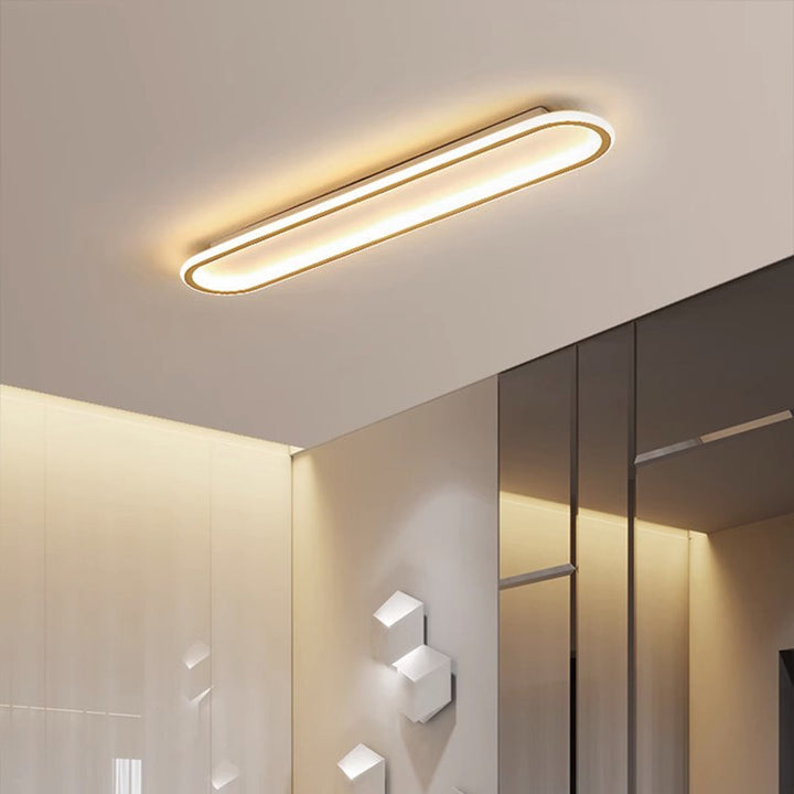 Moderne minimalistische Eisen-Silica-elliptische Streifen-LED-Deckenleuchte für den Flur 