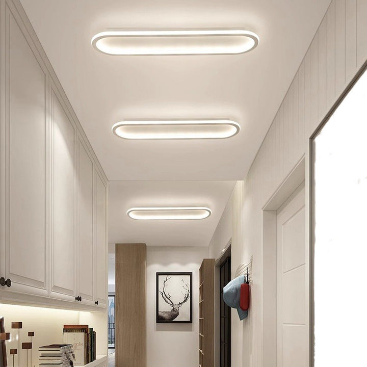 Moderne minimalistische Eisen-Silica-elliptische LED-Deckenleuchte für den Flur 