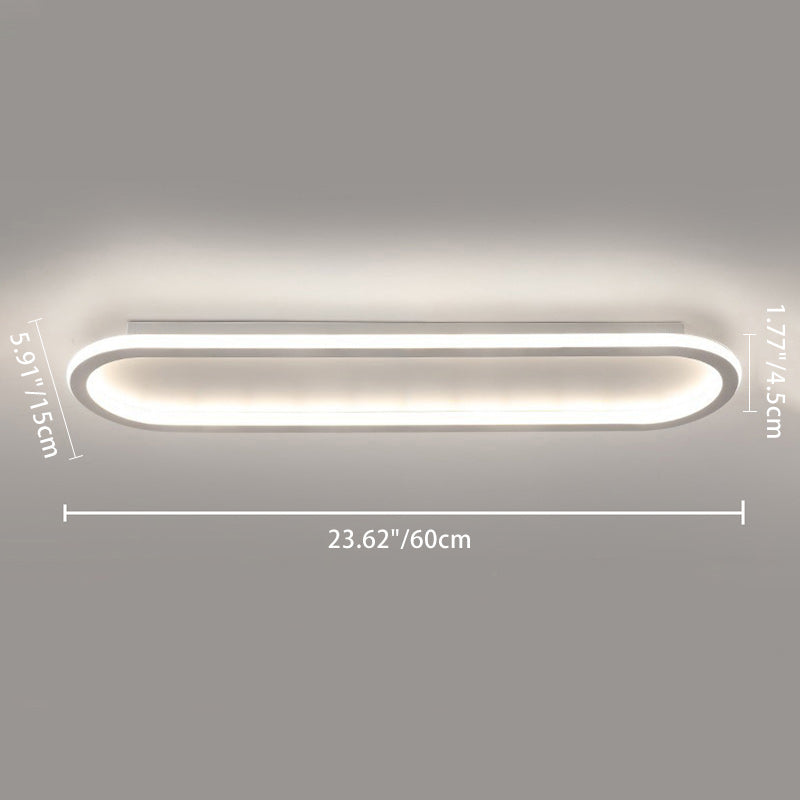 Moderne minimalistische Eisen-Silica-elliptische LED-Deckenleuchte für den Flur 