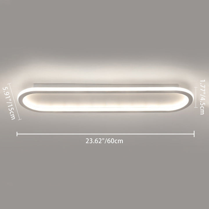 Moderne minimalistische Eisen-Silica-elliptische LED-Deckenleuchte für den Flur 