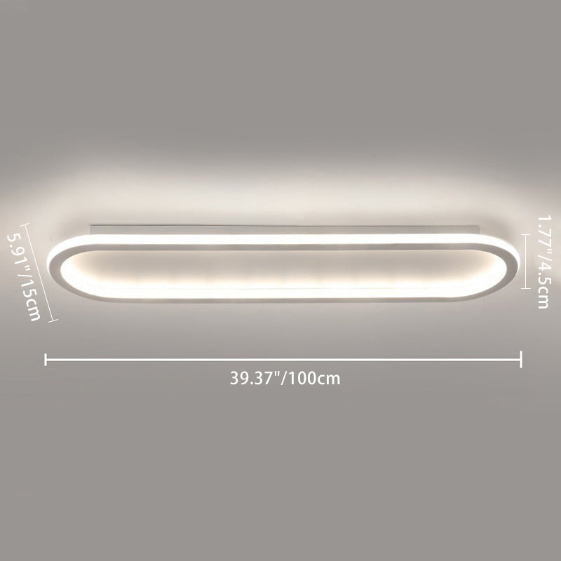 Moderne minimalistische Eisen-Silica-elliptische Streifen-LED-Deckenleuchte für den Flur 