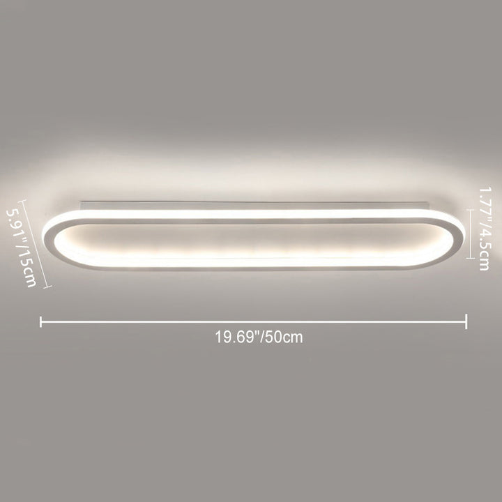 Moderne minimalistische Eisen-Silica-elliptische LED-Deckenleuchte für den Flur 