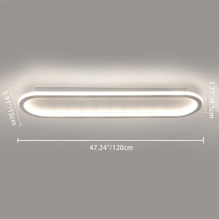 Moderne minimalistische Eisen-Silica-elliptische Streifen-LED-Deckenleuchte für den Flur 