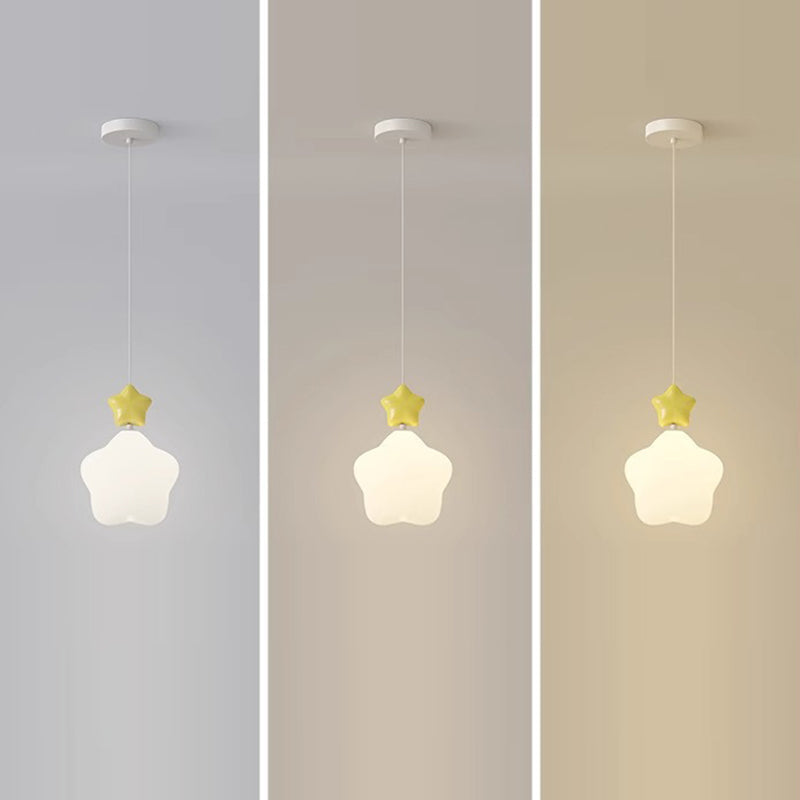 Lustre suspendu LED en fer nordique contemporain PE étoile lune nuage pour chevet 