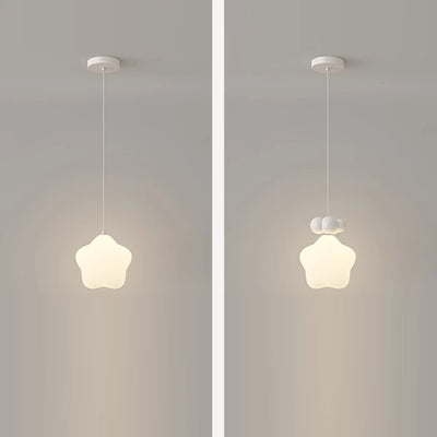 Lustre suspendu LED en fer nordique contemporain PE étoile lune nuage pour chevet 