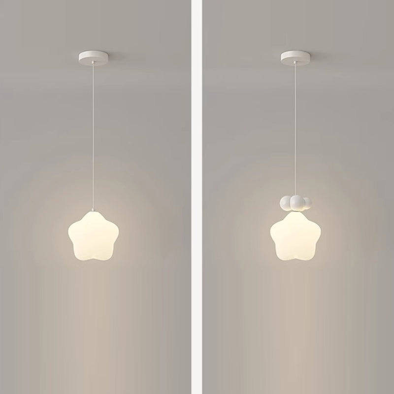 Lustre suspendu LED en fer nordique contemporain PE étoile lune nuage pour chevet 