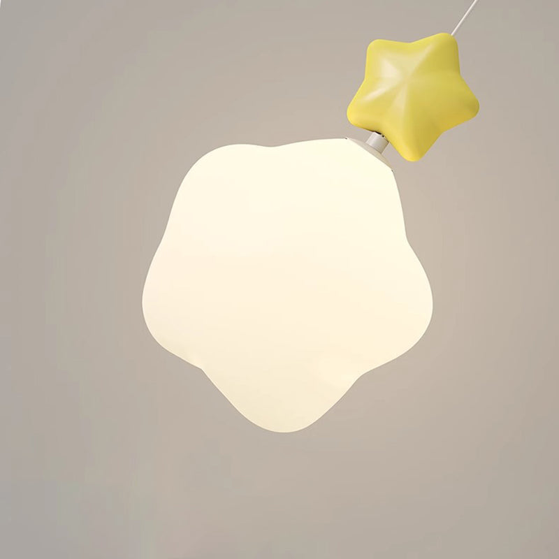 Lustre suspendu LED en fer nordique contemporain PE étoile lune nuage pour chevet 