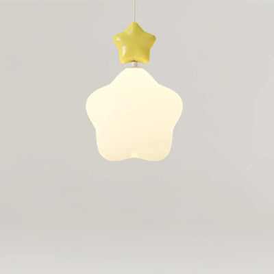 Lustre suspendu LED en fer nordique contemporain PE étoile lune nuage pour chevet 