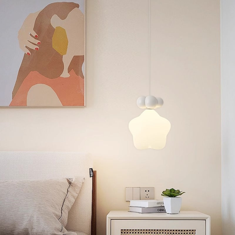 Lustre suspendu LED en fer nordique contemporain PE étoile lune nuage pour chevet 