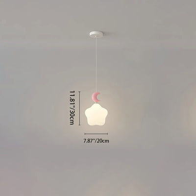 Lustre suspendu LED en fer nordique contemporain PE étoile lune nuage pour chevet 