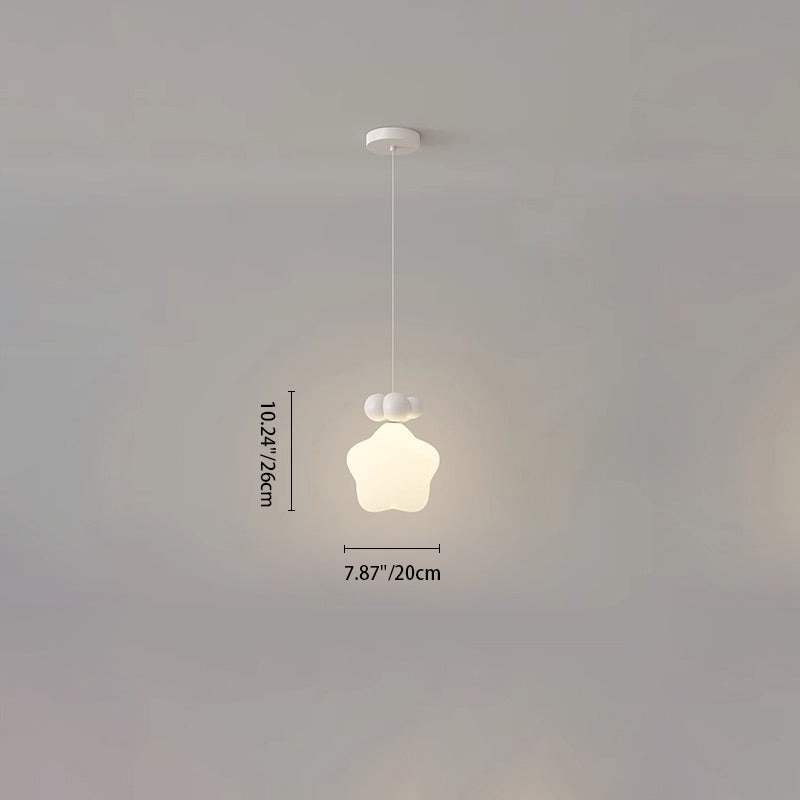 Lustre suspendu LED en fer nordique contemporain PE étoile lune nuage pour chevet 