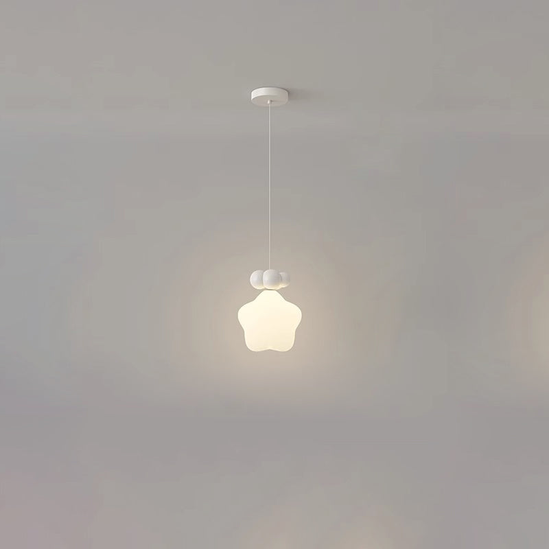 Lustre suspendu LED en fer nordique contemporain PE étoile lune nuage pour chevet 
