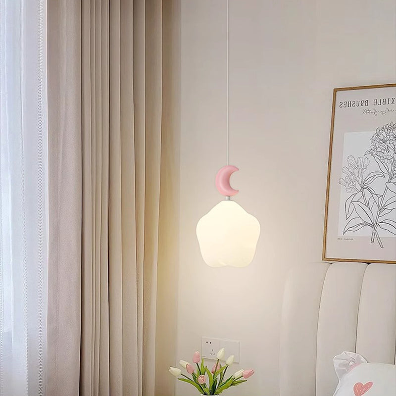 Lustre suspendu LED en fer nordique contemporain PE étoile lune nuage pour chevet 