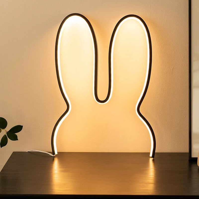 Zeitgenössische kreative Kinder Metall USB Hasenohren hängende LED Wandleuchte für Schlafzimmer 