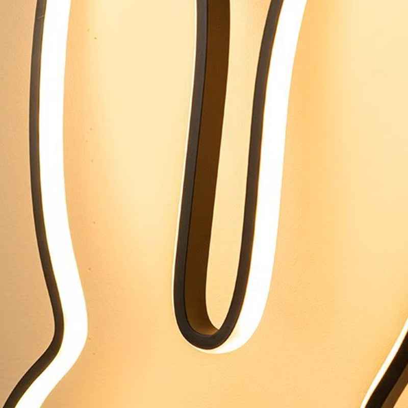 Zeitgenössische kreative Kinder Metall USB Hasenohren hängende LED Wandleuchte für Schlafzimmer 