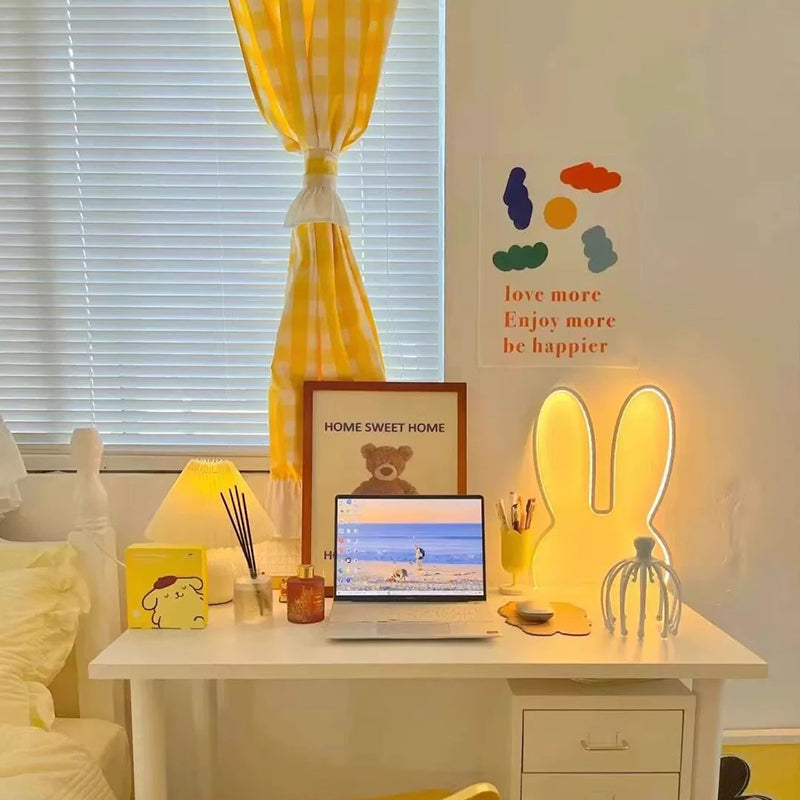 Zeitgenössische kreative Kinder Metall USB Hasenohren hängende LED Wandleuchte für Schlafzimmer 