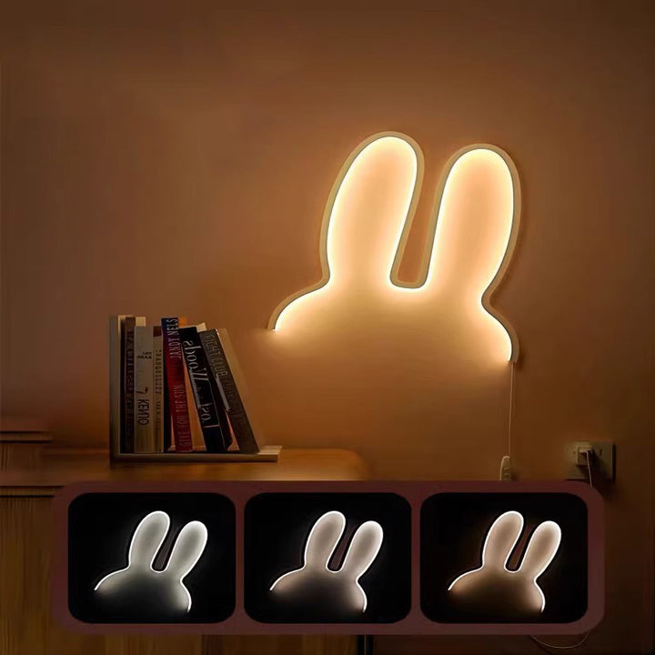 Zeitgenössische kreative Kinder Metall USB Hasenohren hängende LED Wandleuchte für Schlafzimmer 