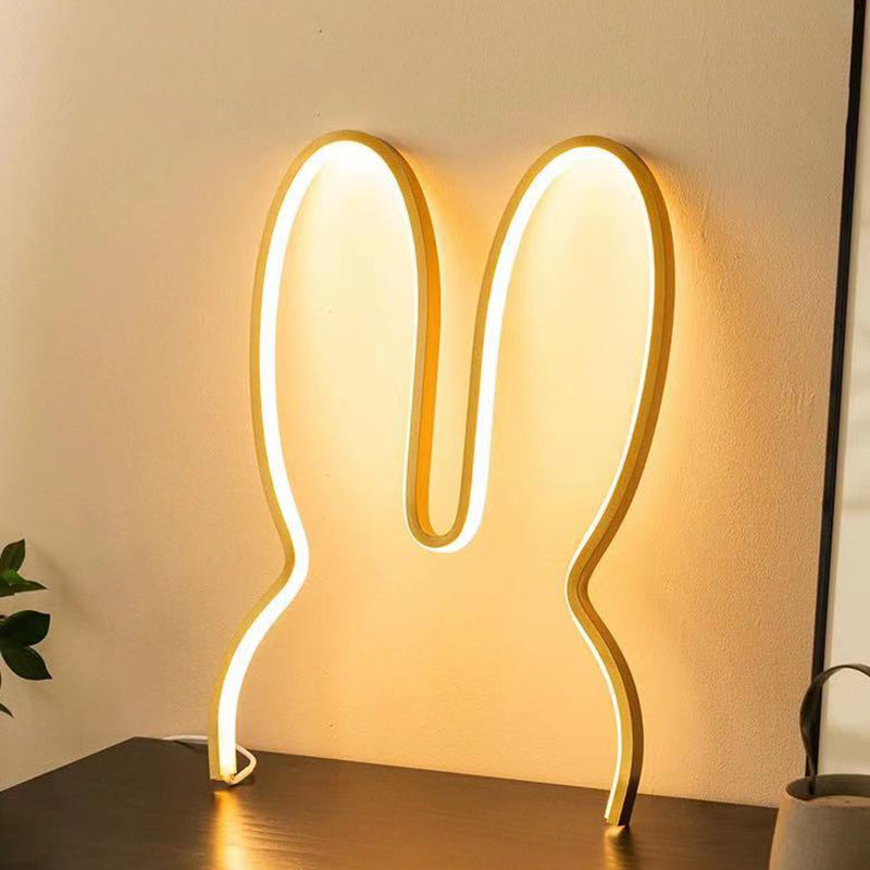مصباح حائطي LED معلق على شكل أذن أرنب معدني للأطفال المبدعين المعاصرين لغرفة النوم 