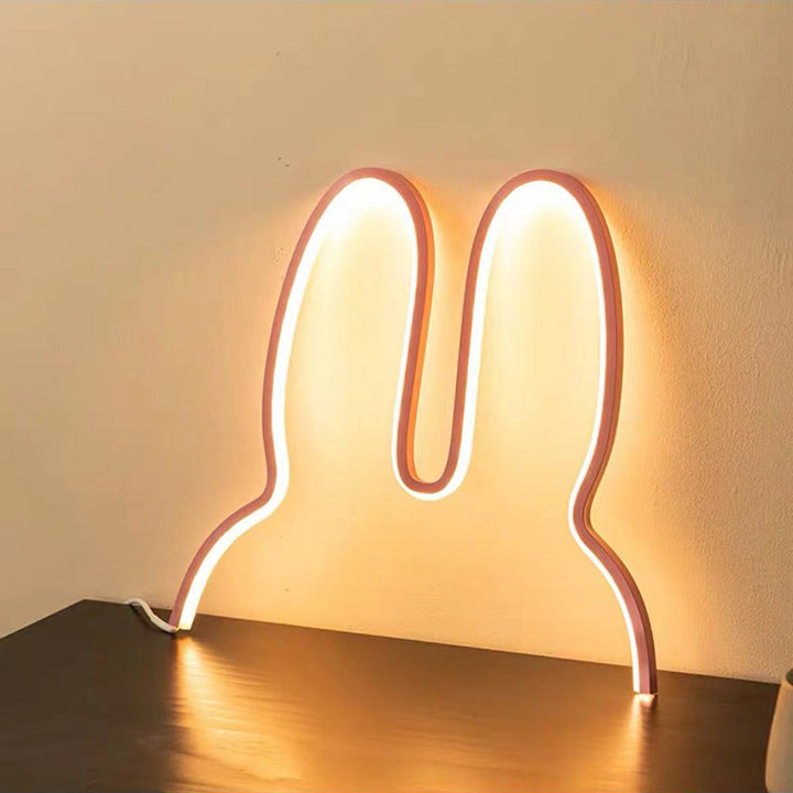 Zeitgenössische kreative Kinder Metall USB Hasenohren hängende LED Wandleuchte für Schlafzimmer 