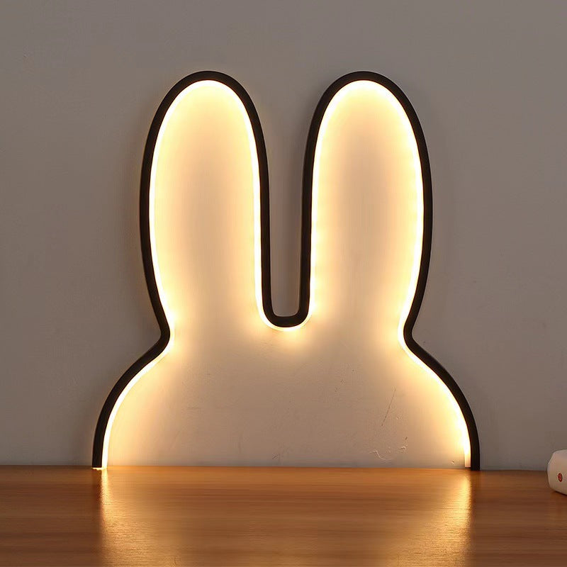 مصباح حائطي LED معلق على شكل أذن أرنب معدني للأطفال المبدعين المعاصرين لغرفة النوم 