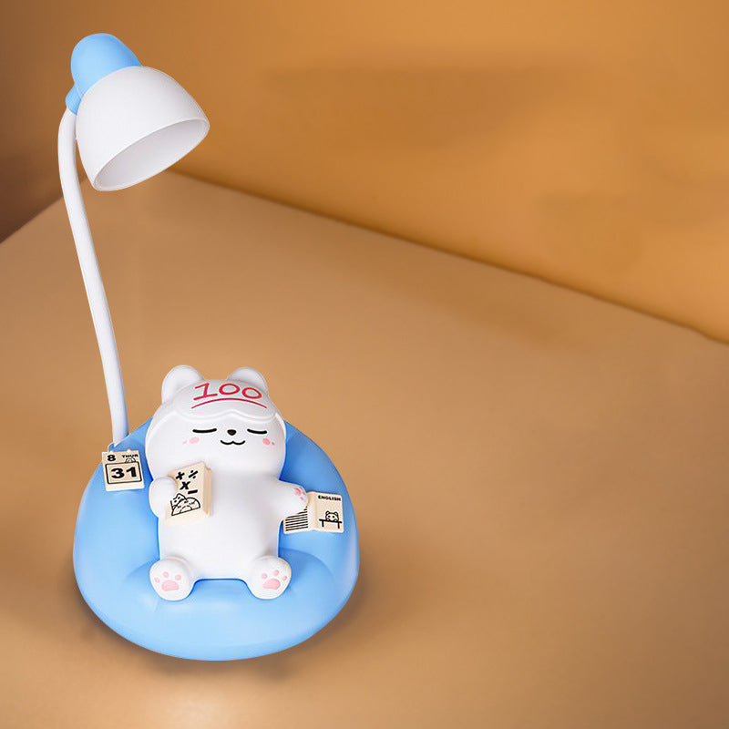 Lampe de table LED en forme de chat dormant rechargeable créative contemporaine en ABS PVC, veilleuse pour chevet 