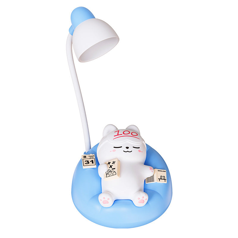 Lampe de table LED en forme de chat dormant rechargeable créative contemporaine en ABS PVC, veilleuse pour chevet 