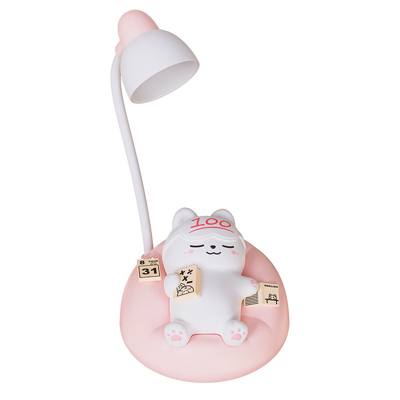 Lampe de table LED en forme de chat dormant rechargeable créative contemporaine en ABS PVC, veilleuse pour chevet 
