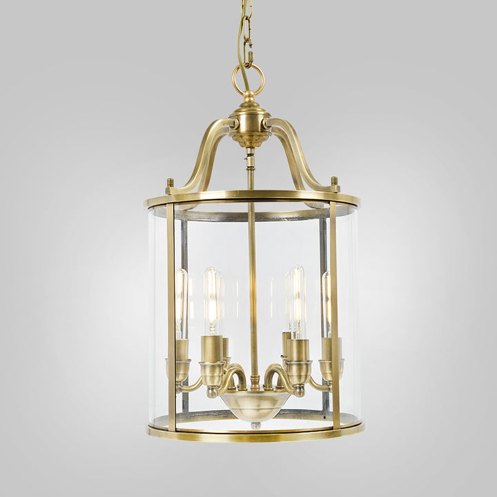 Lustres modernes en cuivre et verre cylindrique rond à 6 lumières de style milieu du siècle pour salon 