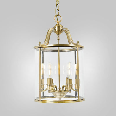 Moderne Mid-Century Kupfer Glas Runde Zylinder 6-Licht Kronleuchter für Wohnzimmer 