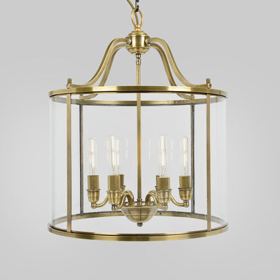 Moderne Mid-Century Kupfer Glas Runde Zylinder 6-Licht Kronleuchter für Wohnzimmer 