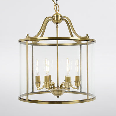 Moderne Mid-Century Kupfer Glas Runde Zylinder 6-Licht Kronleuchter für Wohnzimmer 