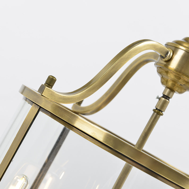 Moderne Mid-Century Kupfer Glas Runde Zylinder 6-Licht Kronleuchter für Wohnzimmer 