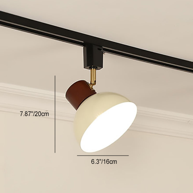 Zeitgenössische nordische Eisen-Holz-Schale Runde verstellbare 1/2/3/4/5 Licht-Schienenbeleuchtung Halbeinbau-Deckenleuchte für Esszimmer 