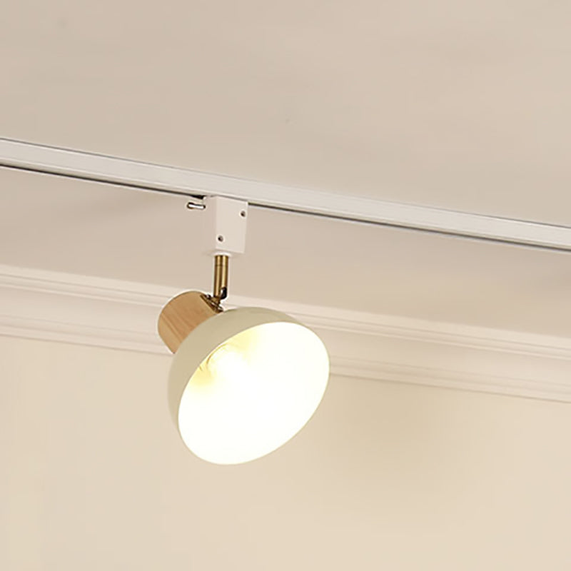 Zeitgenössische nordische Eisen-Holz-Schale Runde verstellbare 1/2/3/4/5 Licht-Schienenbeleuchtung Halbeinbau-Deckenleuchte für Esszimmer 