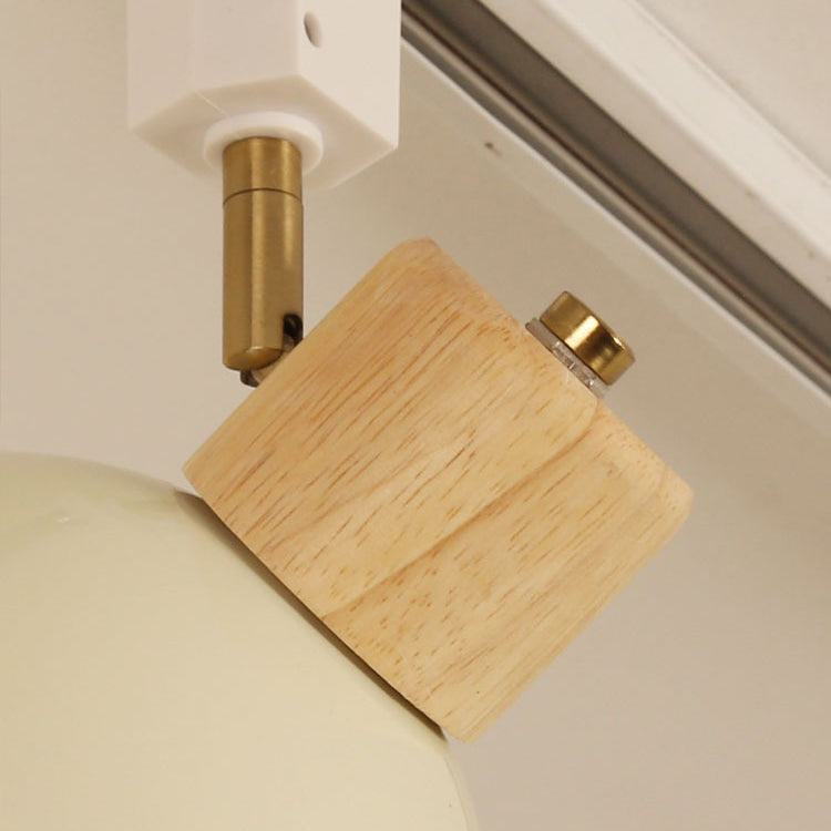 Zeitgenössische nordische Eisen-Holz-Schale Runde verstellbare 1/2/3/4/5 Licht-Schienenbeleuchtung Halbeinbau-Deckenleuchte für Esszimmer 