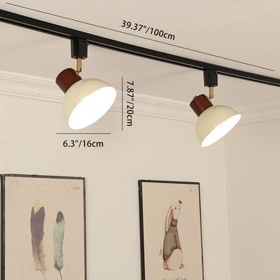 Zeitgenössische nordische Eisen-Holz-Schale Runde verstellbare 1/2/3/4/5 Licht-Schienenbeleuchtung Halbeinbau-Deckenleuchte für Esszimmer 