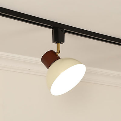 Zeitgenössische nordische Eisen-Holz-Schale Runde verstellbare 1/2/3/4/5 Licht-Schienenbeleuchtung Halbeinbau-Deckenleuchte für Esszimmer 