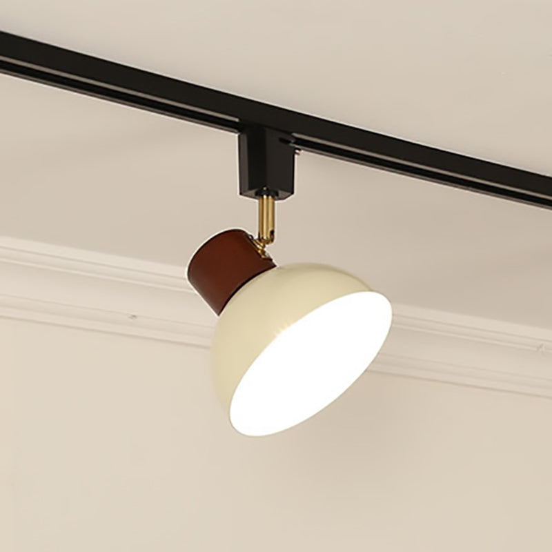 Zeitgenössische nordische Eisen-Holz-Schale Runde verstellbare 1/2/3/4/5 Licht-Schienenbeleuchtung Halbeinbau-Deckenleuchte für Esszimmer 
