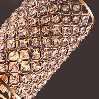 Lampe de sol moderne de luxe en fer avec cylindre en cristal à 1 lumière pour le salon 