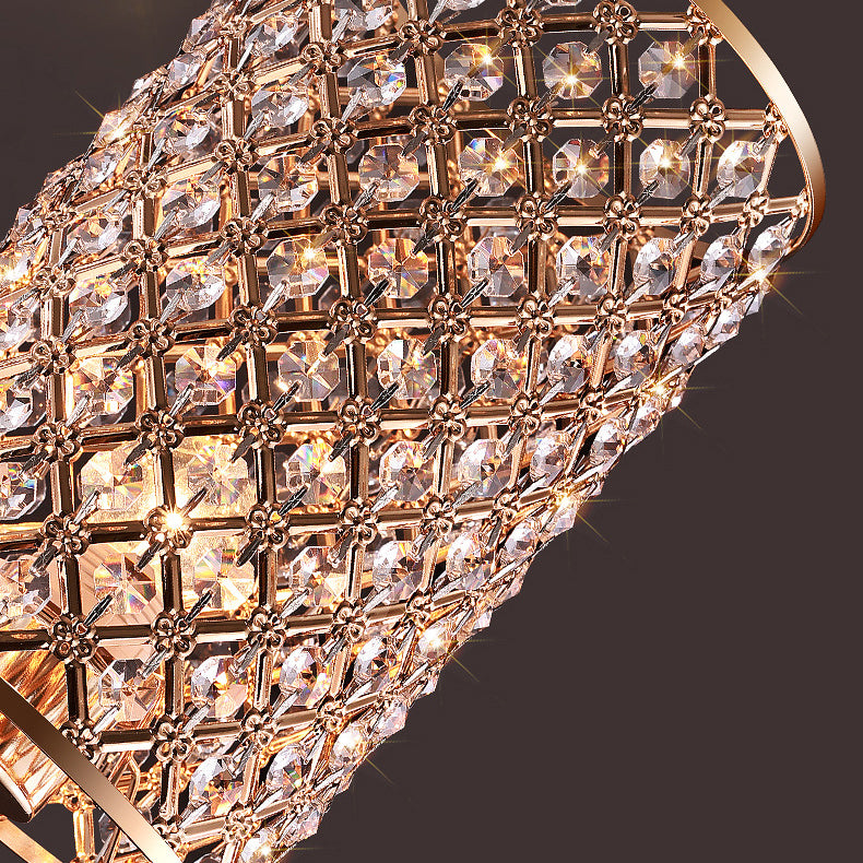 Lampe de sol moderne de luxe en fer avec cylindre en cristal à 1 lumière pour le salon 