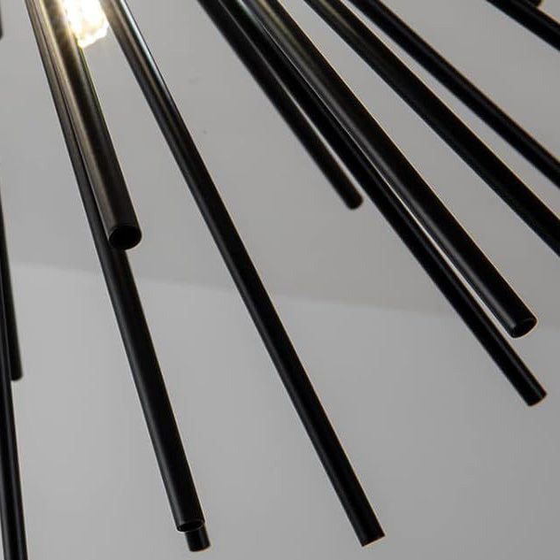 Zeitgenössische nordische Edelstahl-Hardware-Feuerwerkslinien 6-Licht Halbeinbau-Deckenleuchte für das Wohnzimmer 