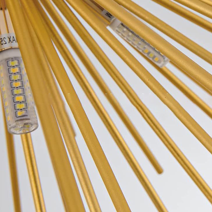 Zeitgenössische nordische Edelstahl-Hardware-Feuerwerkslinien 6-Licht Halbeinbau-Deckenleuchte für das Wohnzimmer 