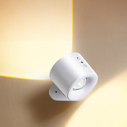 Lampe murale LED ronde en ABS PC rechargeable et rotative à simplicité moderne pour chevet 