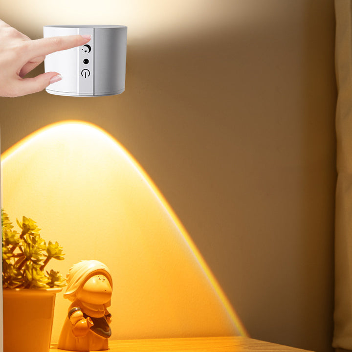 Moderne Einfachheit Wiederaufladbare Drehbare ABS PC Runde LED Wandleuchte Nachttischlampe Für das Bett 