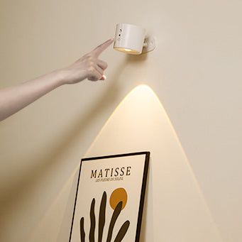 Lampe murale LED ronde en ABS PC rechargeable et rotative à simplicité moderne pour chevet 