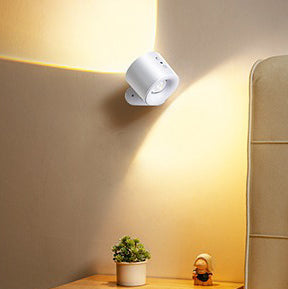 Moderne Einfachheit Wiederaufladbare Drehbare ABS PC Runde LED Wandleuchte Nachttischlampe Für das Bett 