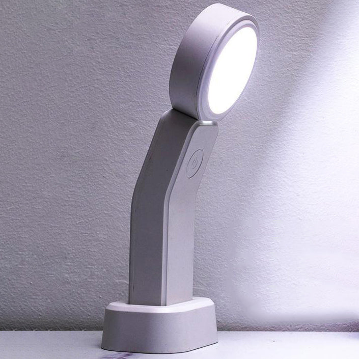 مصباح طاولة LED دائري صغير من الألومنيوم ABS قابل لإعادة الشحن عبر USB للبساطة الحديثة للدراسة 