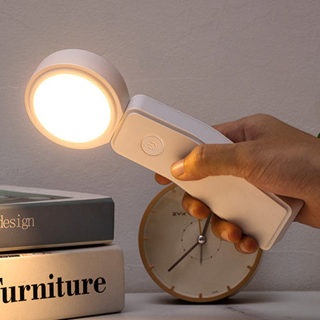 مصباح طاولة LED دائري صغير من الألومنيوم ABS قابل لإعادة الشحن عبر USB للبساطة الحديثة للدراسة 